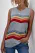 Crew Neck Floral Leopard Print Tank Top